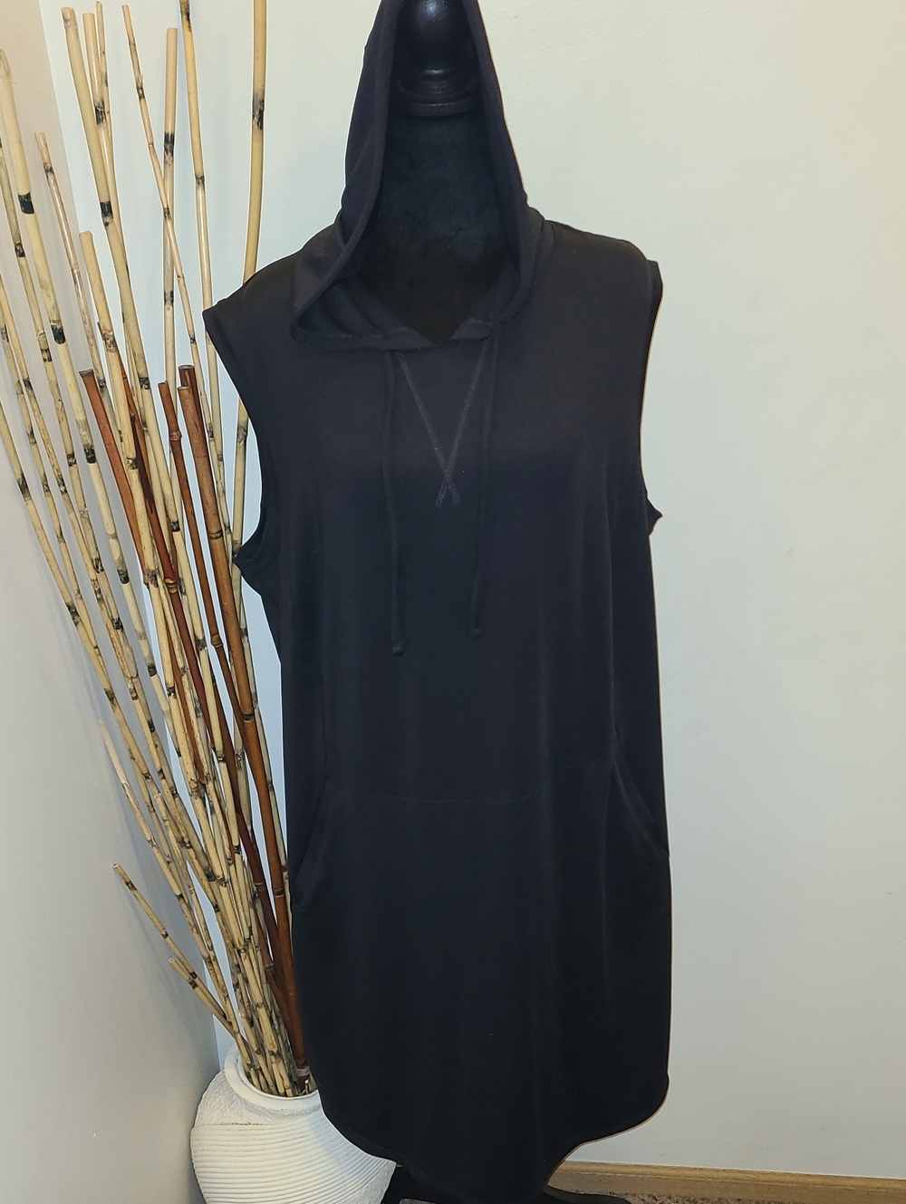 tek gear Black Sleeveless Hooded Cover-Up Dress